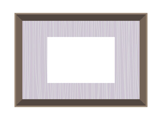 Wooden frame for a photo. Cartoon style, vector illustration, eps10