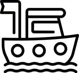 Rescue ship icon outline vector. Guard transport. Sea coast