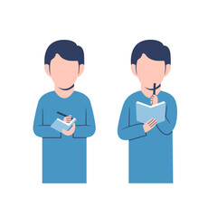 Set Of Man Writing Character