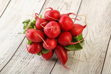Heap ripe fresh red radish