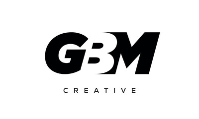 GBM letters negative space logo design. creative typography monogram vector