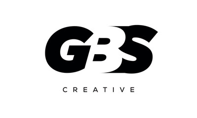 GBS letters negative space logo design. creative typography monogram vector