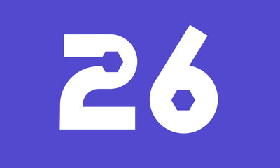 Number Blue Tech Modern Hexagon Logo