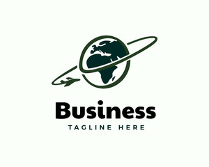 World globe earth travel adventure holiday vacation logo symbol design template illustration inspiration