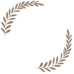 laurel wheat wreath logo icon symbol of victory and success, Vector on White transparent background 01