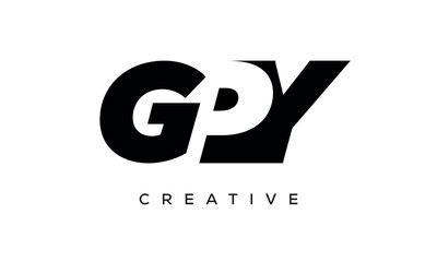 GPY letters negative space logo design. creative typography monogram vector