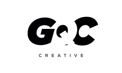Fototapeta premium GQC letters negative space logo design. creative typography monogram vector