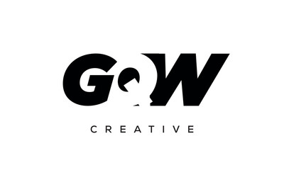 GQW letters negative space logo design. creative typography monogram vector