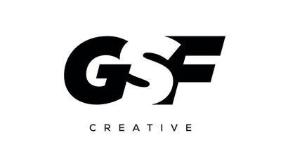 GSF letters negative space logo design. creative typography monogram vector