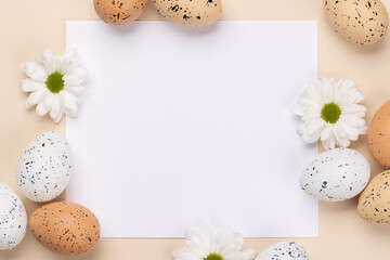 Easter eggs and flowers