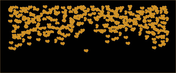 Golden Hearts, Valentine, Background, Copyspace, Golden Hearts on black background, 1000 hearts