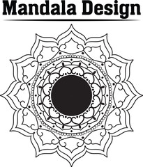 Circular Flower Mandala. Vintage decorative elements.Oriental pattern, Henna, tattoo, decoration. Decorative ornament in ethnic oriental style. Outline doodle hand draw vector illustration.

