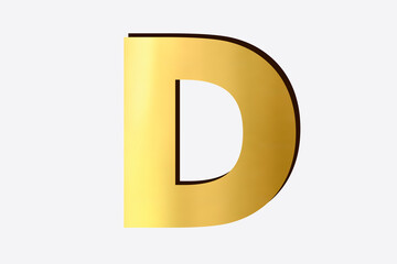 golden Alphabet D, isolated over white background