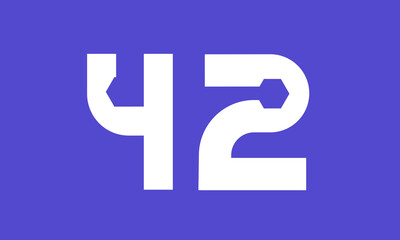 Number Blue Tech Modern Hexagon Logo