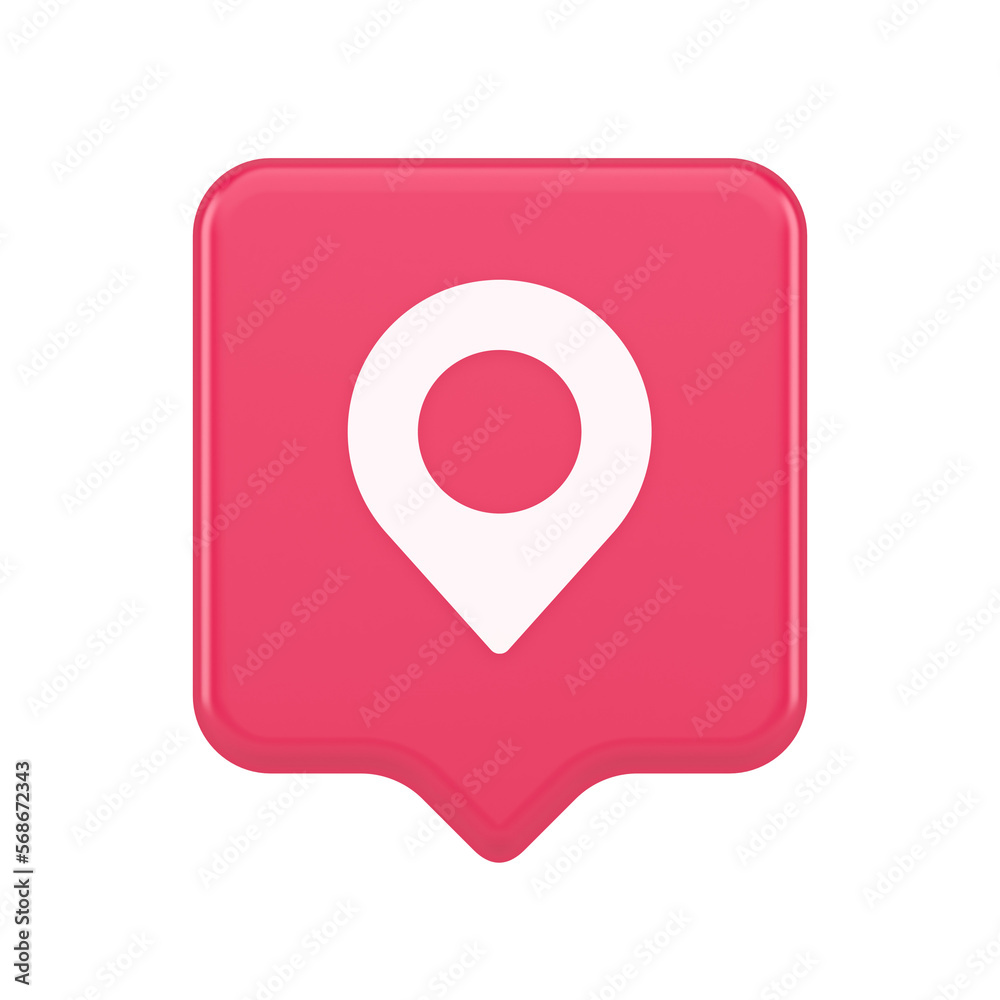 Poster gps map pin location service button application direction distance pointer 3d realistic speech bubbl