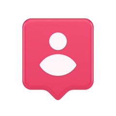 Obraz premium Member user personal data button human avatar character social character profile 3d speech bubble icon