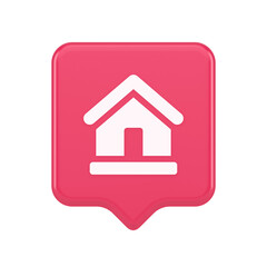 Homepage main page cyberspace address button web interface menu emblem 3d realistic speech bubble icon