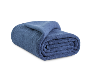 terry bath towels and sheets made of cotton, clipping isolate on a transparent background
