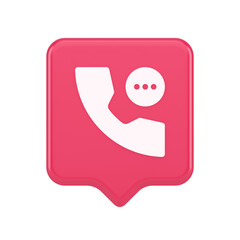 Phone consulting live chat emergency help assistance button web app design 3d realistic speech bubble icon