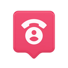Contact phone call voice communication button dialog assistance helpline consulting 3d speech bubble icon