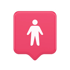 People member user button unrecognizable person human body web application 3d realistic speech bubble icon