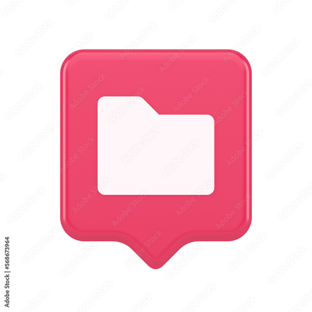 Poster file folder archive directory button cyberspace digital document storage organizing 3d speech bubble