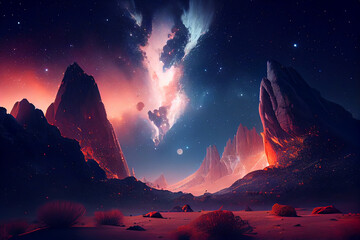 Wallpaper of beautiful night sky. Generative ai