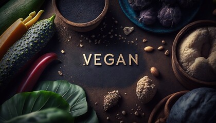 Vegan background graphics resource with text generative ai