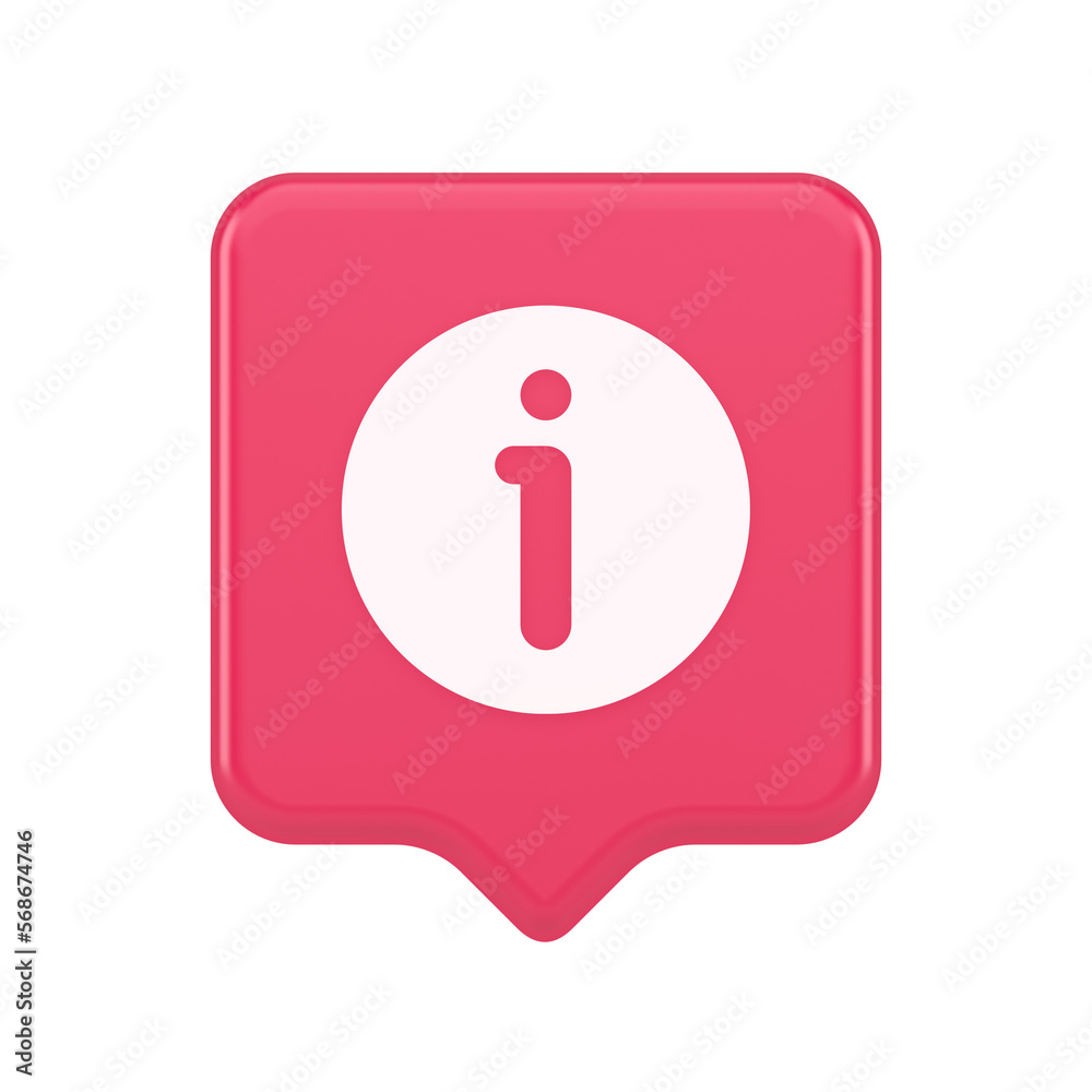 Poster info button information character faq question answer help support web app 3d realistic speech bubbl