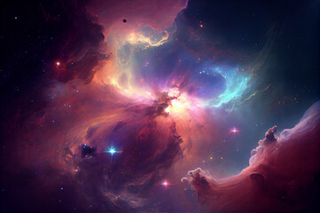 Wallpaper of cosmic nebula. Generative ai