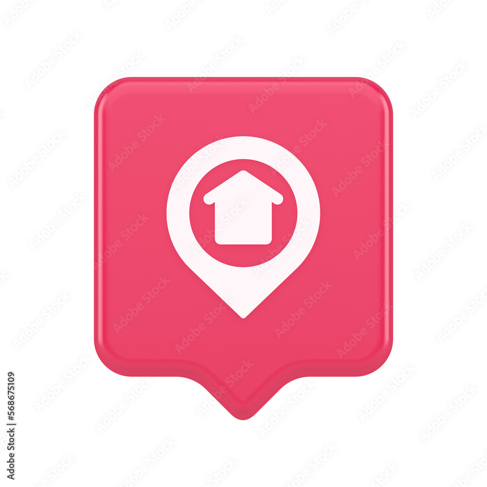 Poster urban building location find button house map pin web application 3d realistic speech bubble icon