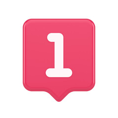 One number button finance counting panel keyboard user interface 3d realistic speech bubble icon