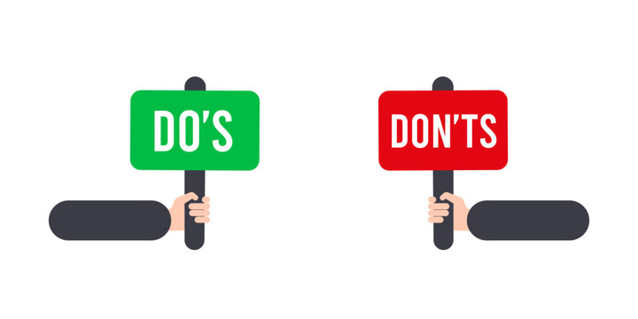 Do and Don't box icons illustration