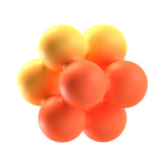 Cube ball 3D abstract shape with gradient color texture