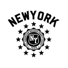 Vintage college varsity new york print for graphic tee t shirt or sweatshirt - Vector