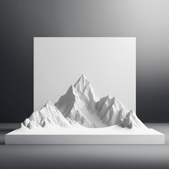 Breathtaking mountain range background, minimalist mockup for podium display or showcase AI generation