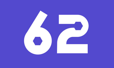 Number Blue Tech Modern Hexagon Logo
