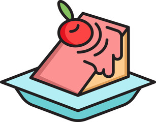 Cheesecake Icon Illustration
