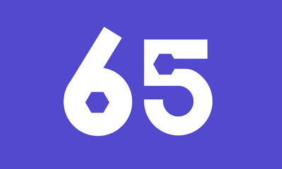 Number Blue Tech Modern Hexagon Logo