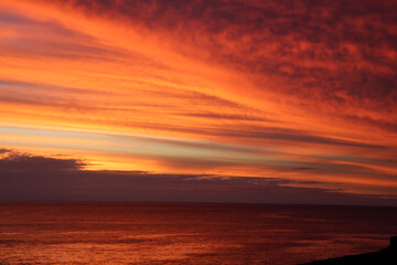Fototapeta na wymiar Sunset on Easter Island, Rapa Nui, Polynesia, Chile, South America