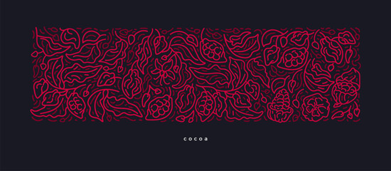 Cocoa abstract art deco pattern. Dark chocolate