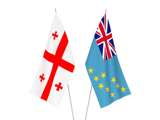 Georgia and Tuvalu flags