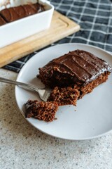chocolate brownie cake with cocoa cream
