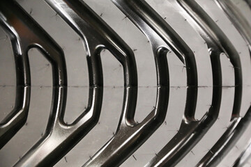 Tread tire of a tractor. Harvester close-up