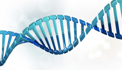 DNA strand on isolated white background. 3d illustration..