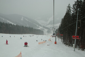 WInter ski resort snow mountains landscape