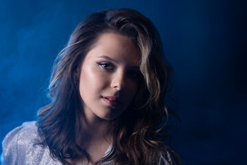 Fototapeta premium teenage girl in a silver dress