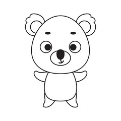 Naklejka premium Coloring page cute little koala. Coloring book for kids. Educational activity for preschool years kids and toddlers with cute animal. Vector stock illustration