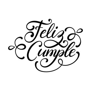 Feliz Cumple, Happy Birthday vector hand lettering