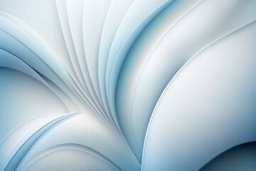 Abstract modern background design with curved lines. Textured smooth and wavy wallpaper with white and light blue colors. Elegant backdrop made with generative AI. 